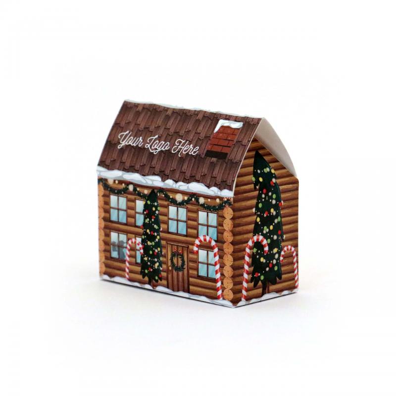 Image of Eco Christmas House Box with Chocolate Santa Elves