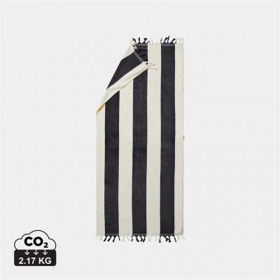 Image of VINGA Valmer Beach Towel Striped Black