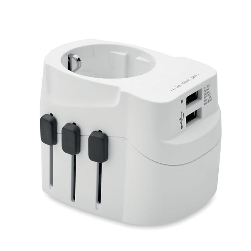 Image of Skross PRO Light USB. 3-pole travel adapter