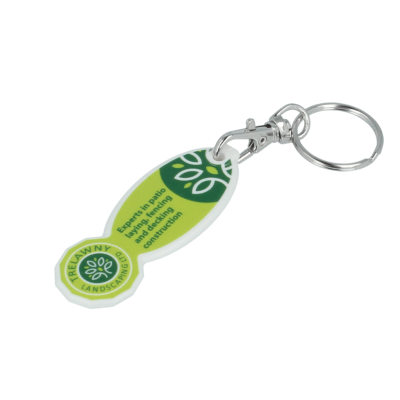 Image of Recycled Trolley Coin Stick Oval Keyring