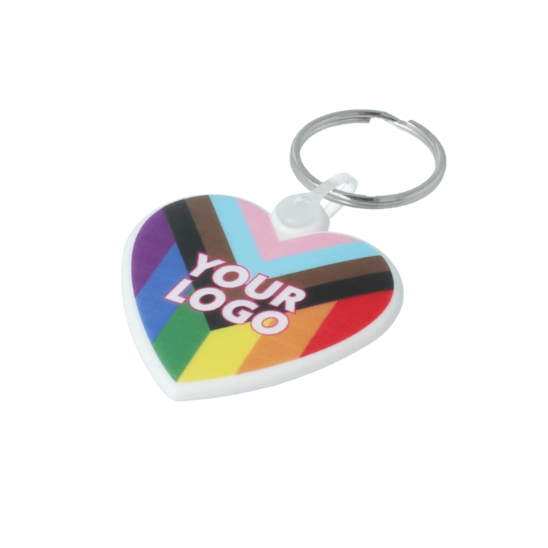 Image of Pride Rainbow Heart Shaped Keyring Recycled