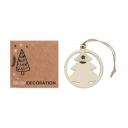 Image of Wooden Christmas Tree Shaped Hanging Decoration with Spruce Seeds