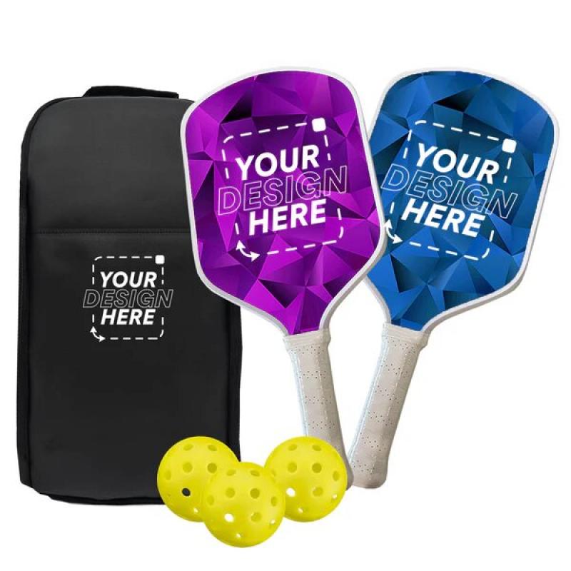 Image of Customised Pickleball Paddle Set Raw Carbon Fiber with UTS Surface