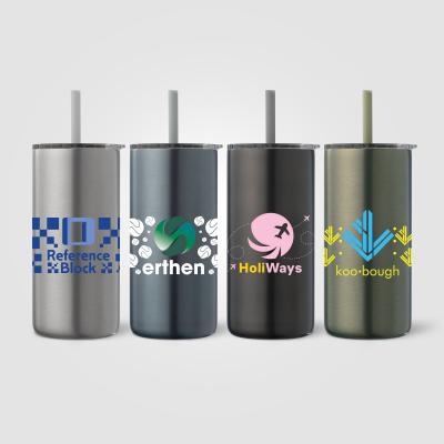 Image of Borealis Recycled Stainless Steel Straw Tumbler 475 ml
