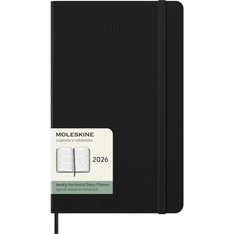Image of Moleskine 2026 Diary Horizontal Hard Cover 12 Month L Black