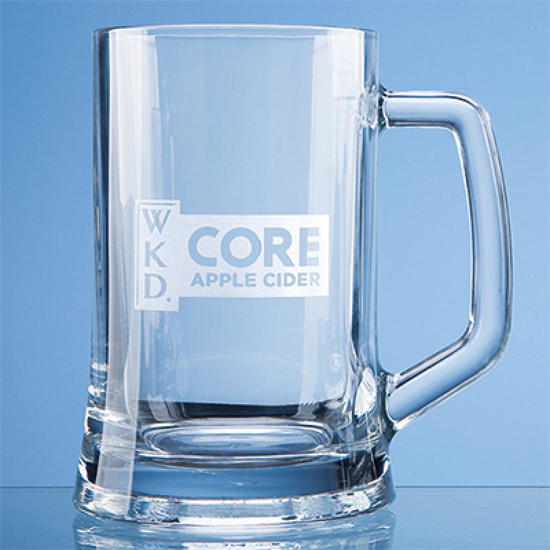Image of Large Plain Straight Sided Glass Tankard 670ml