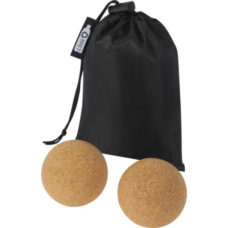 Image of Trikona Cork Yoga Ball Set of 2 Natural